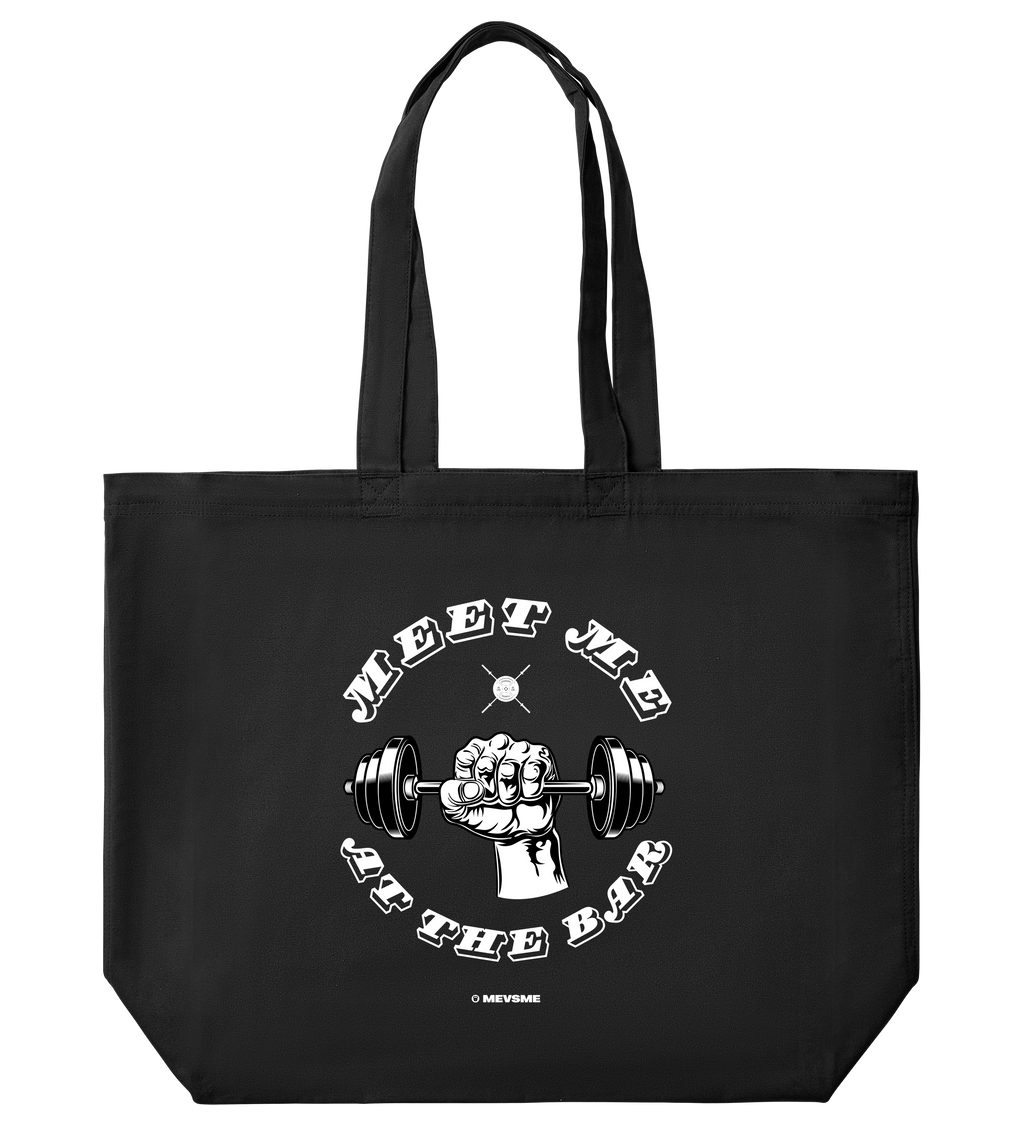 Meet Me At The Bar - Large Tote Bag - Off Black