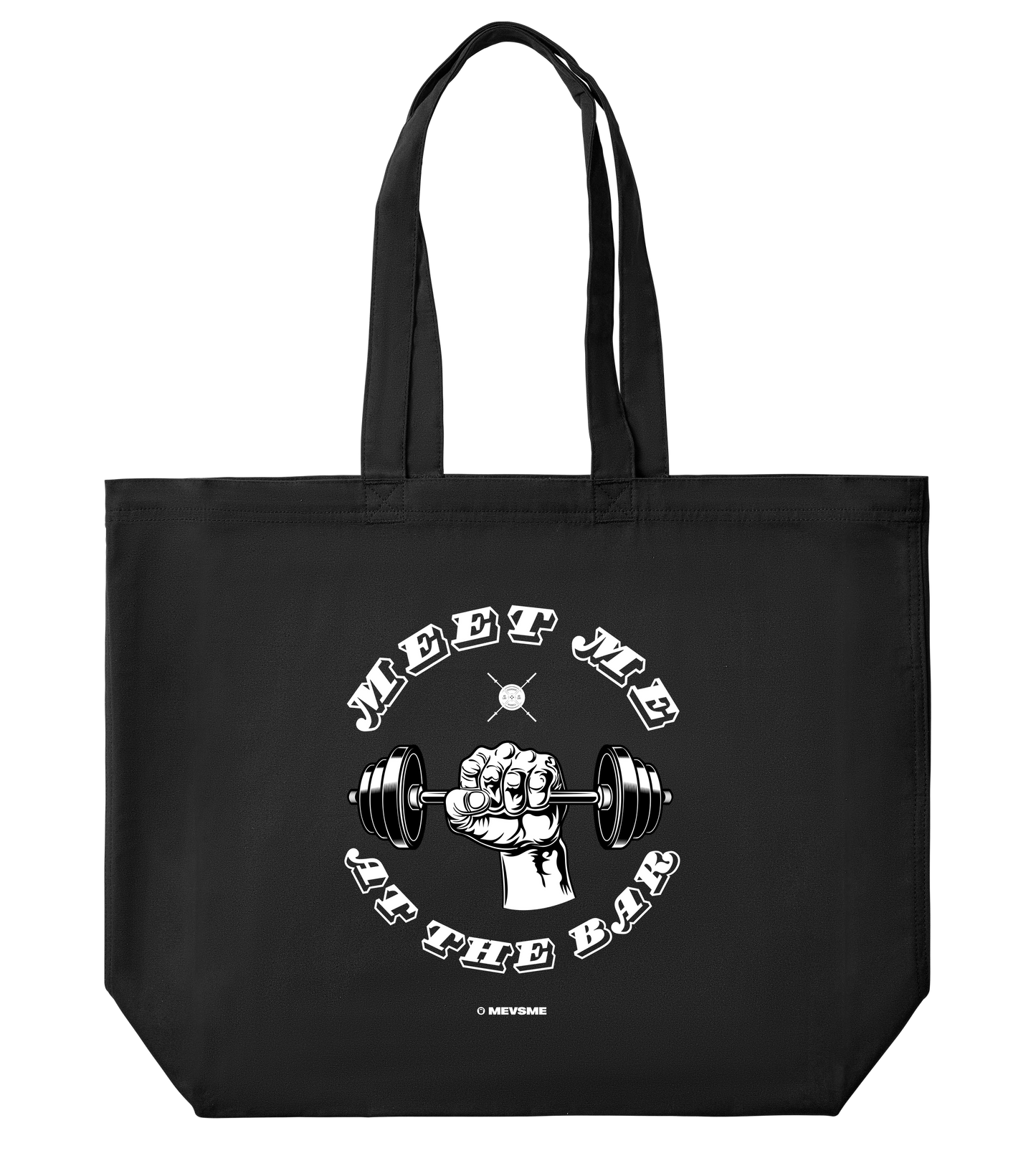 Meet Me At The Bar - Large Tote Bag - Off Black