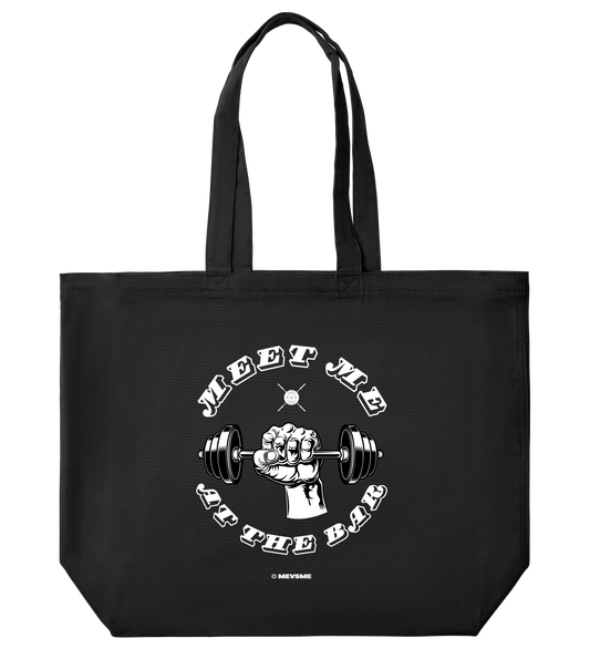 Meet Me At The Bar - Large Tote Bag - Off Black