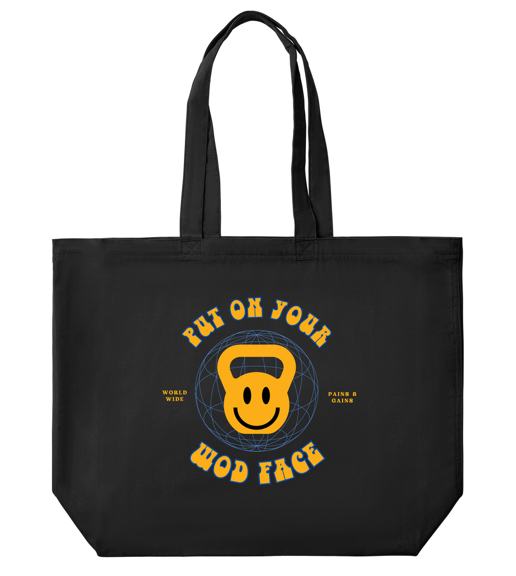 Put On Your WOD Face Large Tote Bag - Black