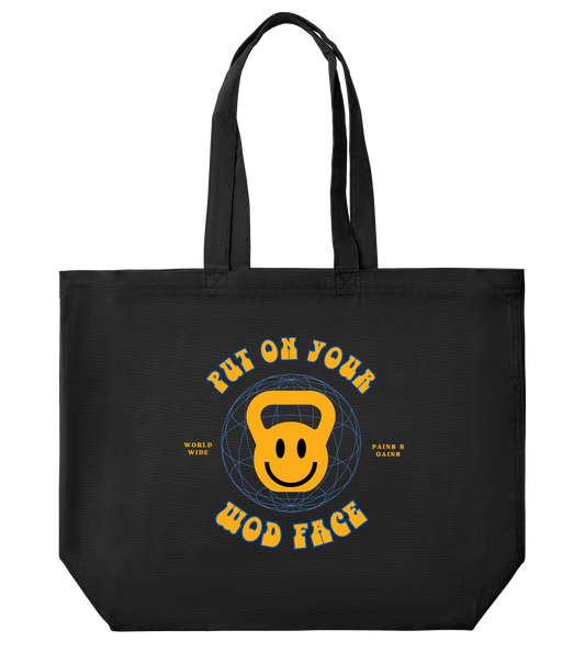 Put On Your WOD Face Large Tote Bag - Black